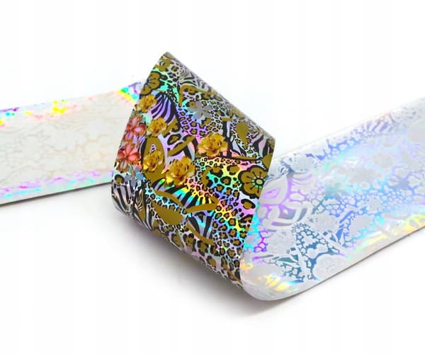 Transferfolie 10 cm x 4 cm Leopardblomster Holo