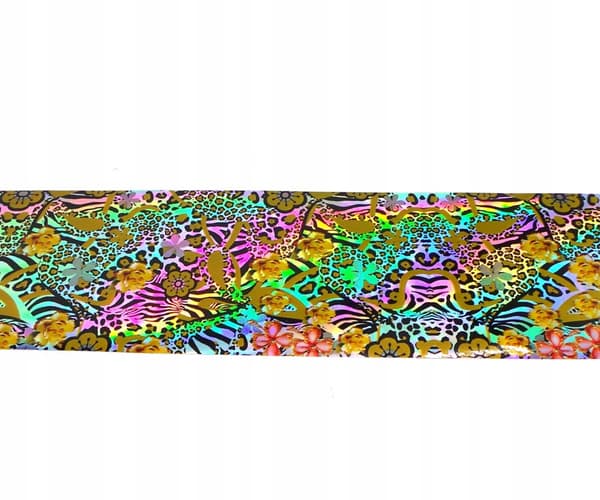 Transferfolie 10 cm x 4 cm Leopardblomster Holo