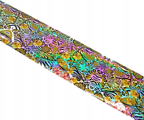 Transferfolie 10 cm x 4 cm Leopardblomster Holo