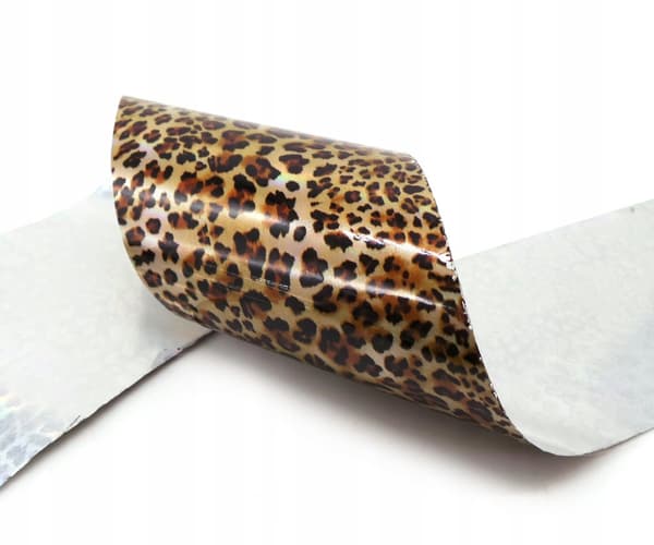 Transferfilm 10cmx4cm brun leopardprickig