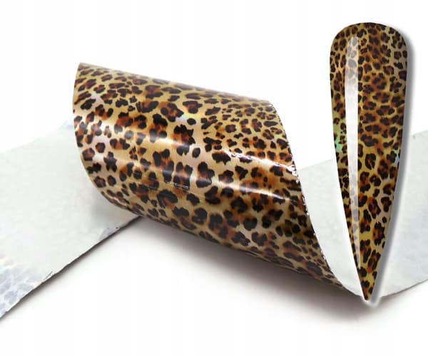 Transferfilm 10cmx4cm brun leopardprickig