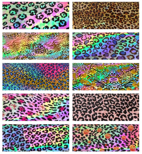 SIIRTOFOLIO 10cm x 4cm VAALEANPUNAINEN HOLO-LEOPARDI