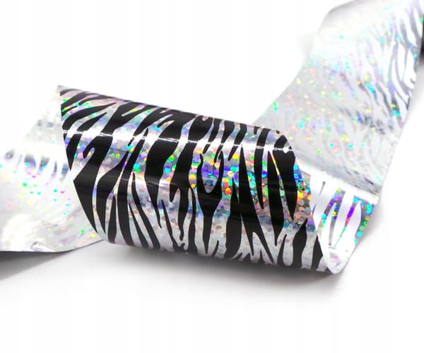 Transferfolie 10 cm x 4 cm Zebra Holo-mönster