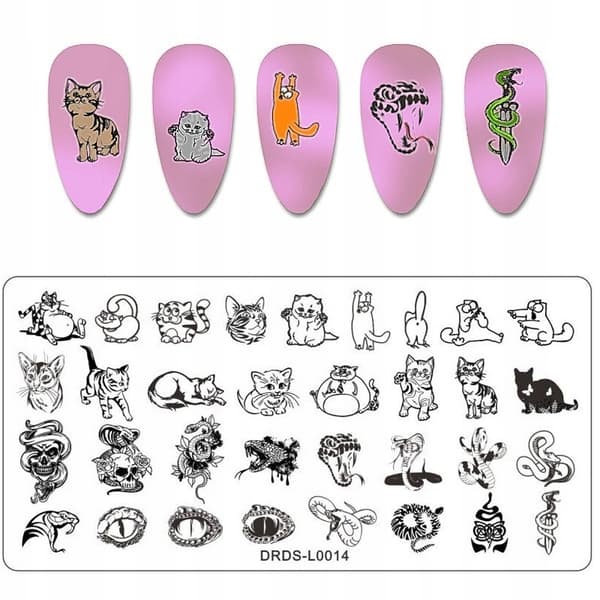 Nagelstämplingsplatta Kattmönster