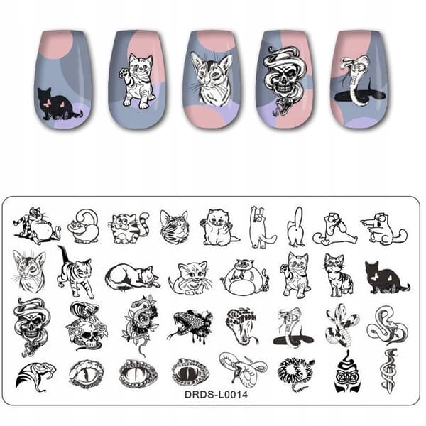 Nagelstämplingsplatta Kattmönster