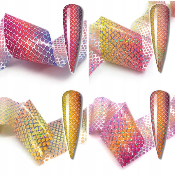 10 kpl siirtofoliota 10 cm x 4 cm merenneito-ombre-setti
