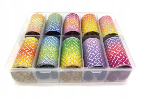 10 kpl siirtofoliota 10 cm x 4 cm merenneito-ombre-setti