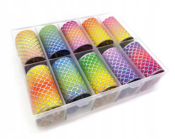 10 kpl siirtofoliota 10 cm x 4 cm merenneito-ombre-setti
