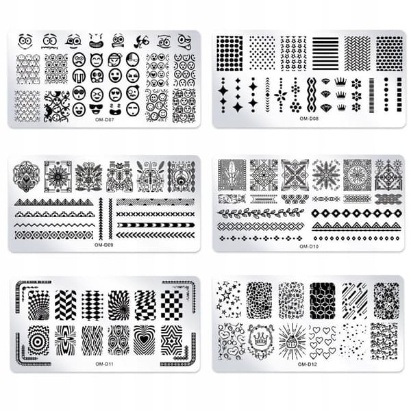 25 x Platta + Stämpel Nagelkonst Set