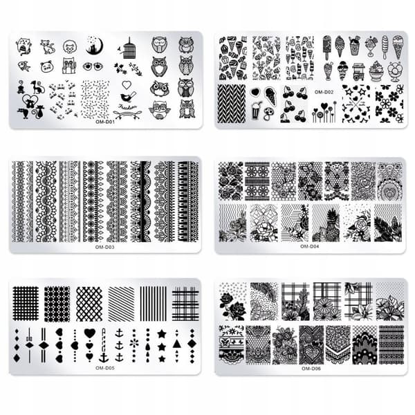 25 x Platta + Stämpel Nagelkonst Set