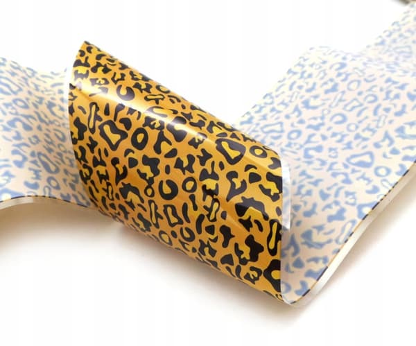 Transferfolie 10 cm x 4 cm gul leopard