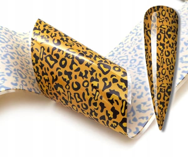 Transferfolie 10 cm x 4 cm gul leopard