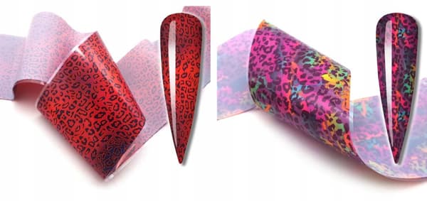10 kpl siirtofoliota 10 cm x 4 cm leopardikuvioinen setti