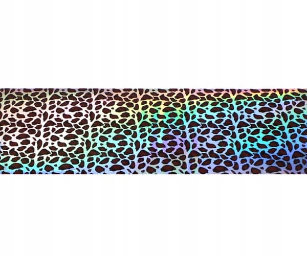Transferfolie 10 cm x 4 cm leopardprickig holografisk
