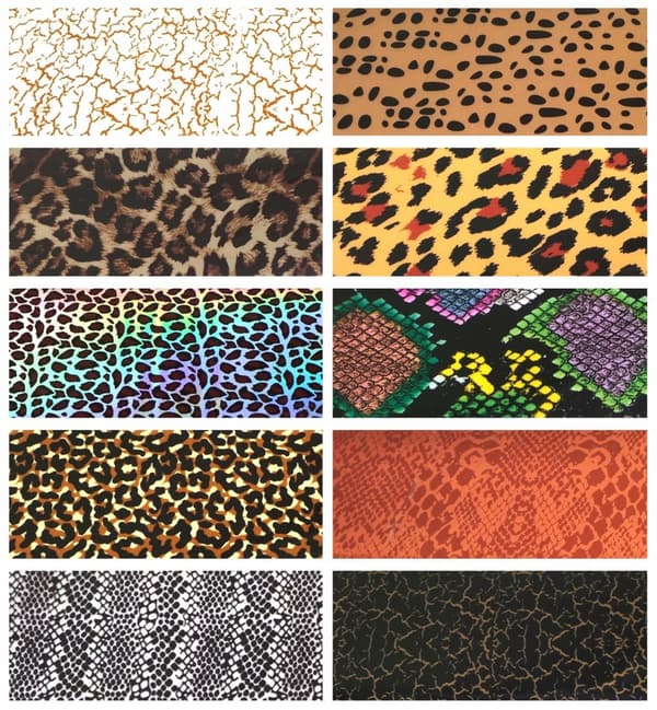 Transferfolie 10 cm x 4 cm leopardprickig holografisk