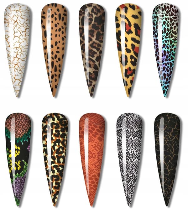 Transferfolie 10 cm x 4 cm leopardprickig holografisk