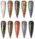 Miniatyrbild 6 av 11: Transferfolie 10 cm x 4 cm leopardprickig holografisk