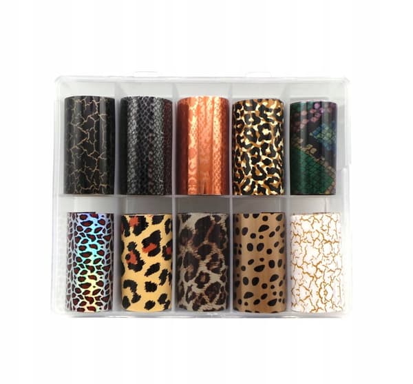 Transferfolie 10 cm x 4 cm leopardprickig holografisk
