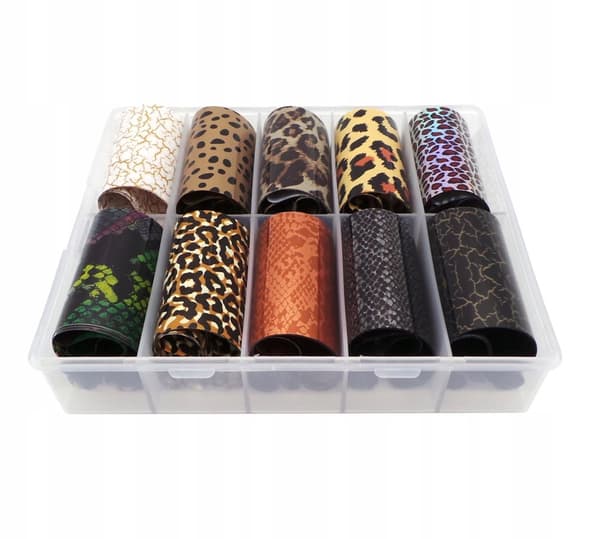 Transferfolie 10 cm x 4 cm leopardprickig holografisk