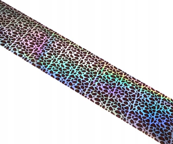 Transferfolie 10 cm x 4 cm leopardprickig holografisk