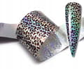 Miniatyrbild 1 av 11: Transferfolie 10 cm x 4 cm leopardprickig holografisk