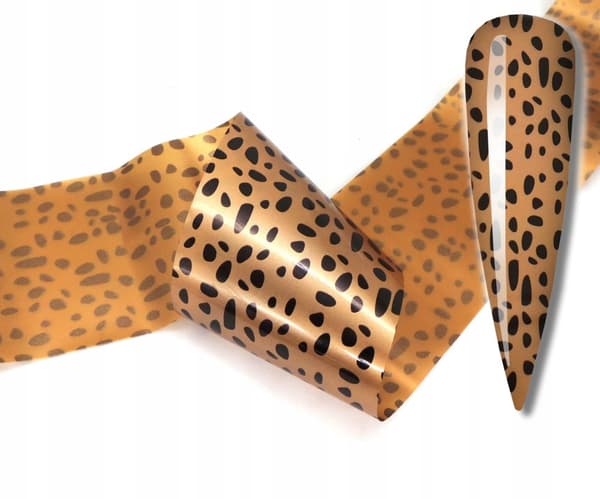 Transferfilm 10 cm x 4 cm leopardplettede lapper