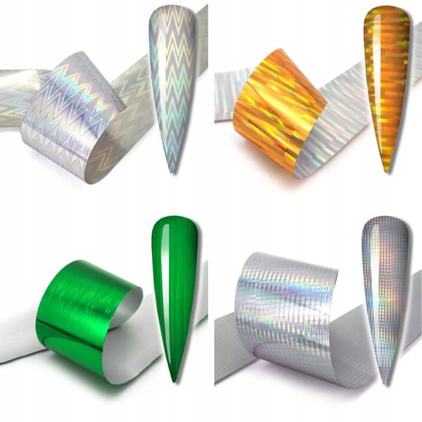 10x TRANSFERFOIL 10x2,5cm HOLOGRAFISK SET