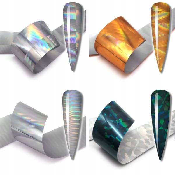 10x TRANSFERFOIL 10x2,5cm HOLOGRAFISK SET