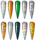 Miniatyrbild 6 av 11: 10x TRANSFERFOIL 10x2,5cm HOLOGRAFISK SET