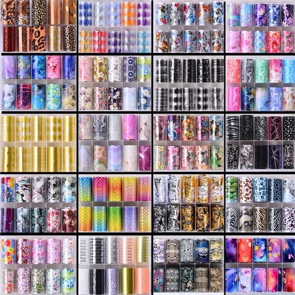10x TRANSFERFOIL 10x2,5cm HOLOGRAFISK SET