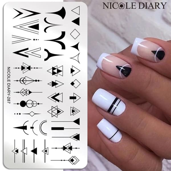 Nagelkonst Stämpelplatta GEOMETRI