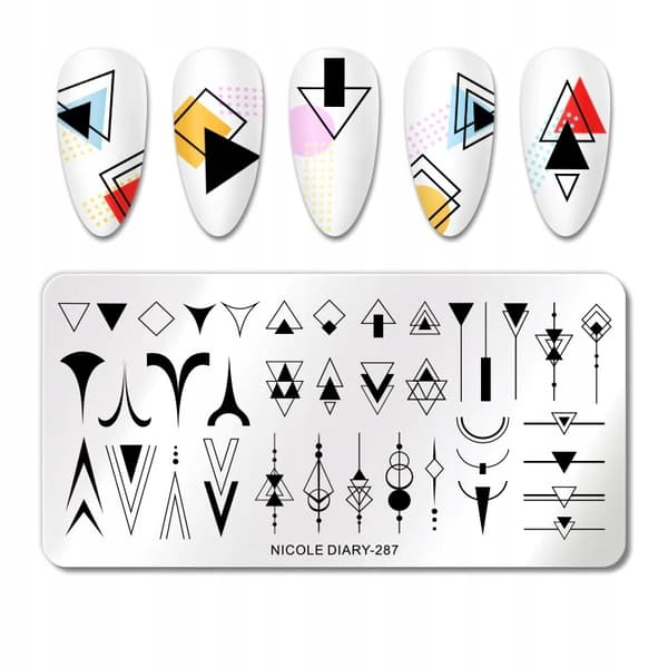 Nagelkonst Stämpelplatta GEOMETRI
