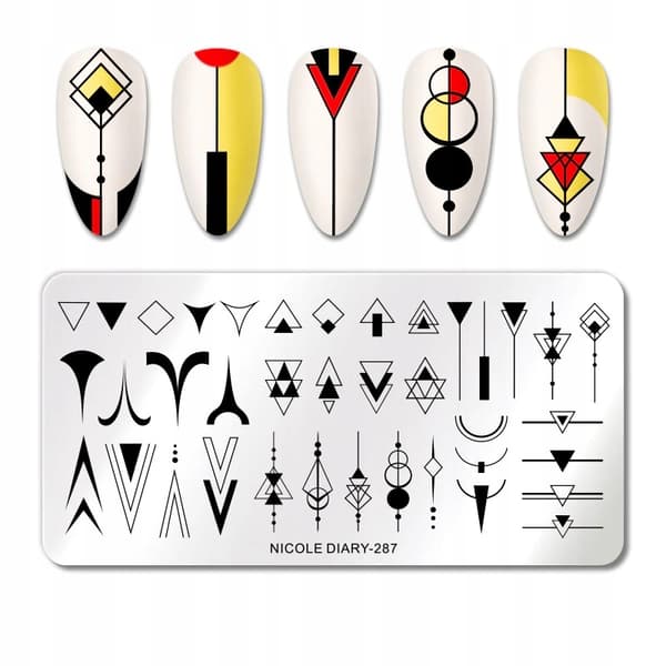 Nagelkonst Stämpelplatta GEOMETRI