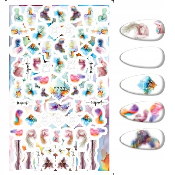 Nagelkonstklistermärken Akvarelldesigner