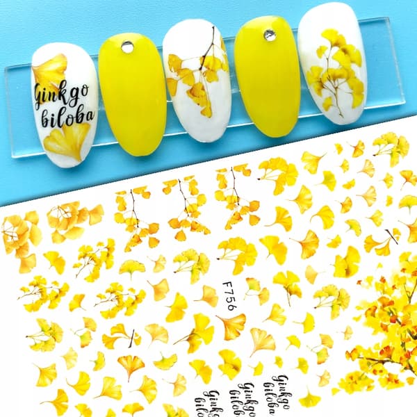 Kynsienkoristelutarrat Ginkgo-kuviot