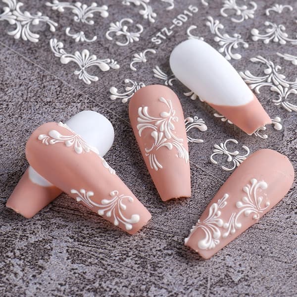 5D-kynsitaidetarrat LACE-kuvioilla