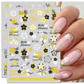 Miniatyrbild 4 av 11: Nagelkonst Stickers Mönster BLOMMOR HOLO
