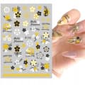 Miniatyrbild 7 av 11: Nagelkonst Stickers Mönster BLOMMOR HOLO
