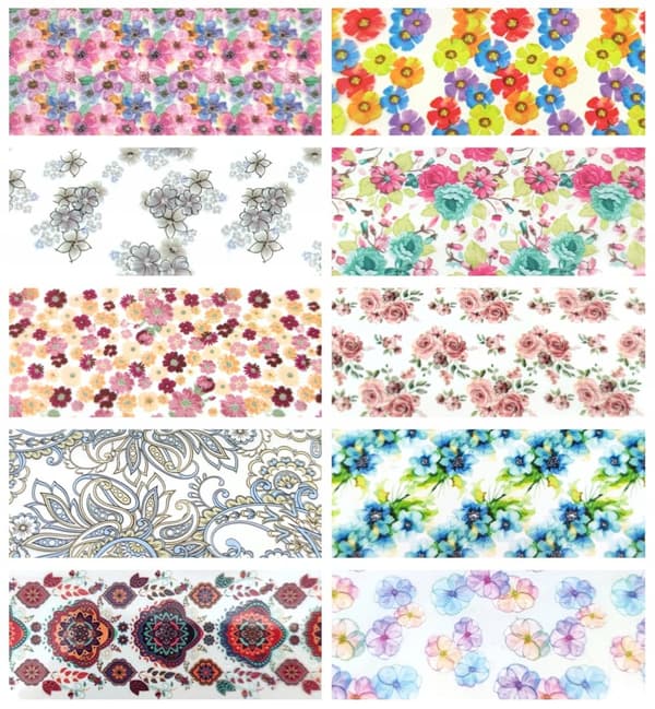TRANSFERFOIL 10 cm x 4 cm BLOMSTER, AKVAREL