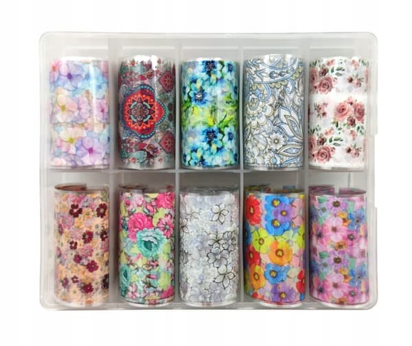 TRANSFERFOIL 10 cm x 4 cm BLOMSTER, AKVAREL
