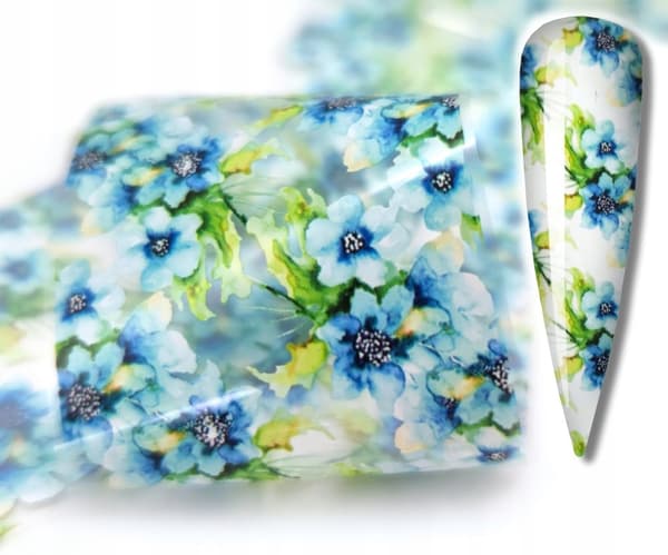TRANSFERFOIL 10 cm x 4 cm BLOMSTER, AKVAREL