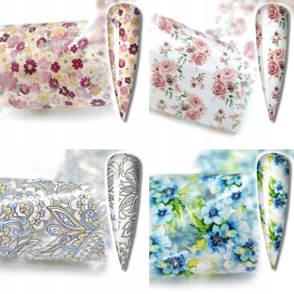 10 kpl siirtofoliota 10 cm x 4 cm kesäkukkasetti