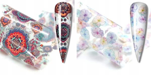 10 kpl siirtofoliota 10 cm x 4 cm kesäkukkasetti