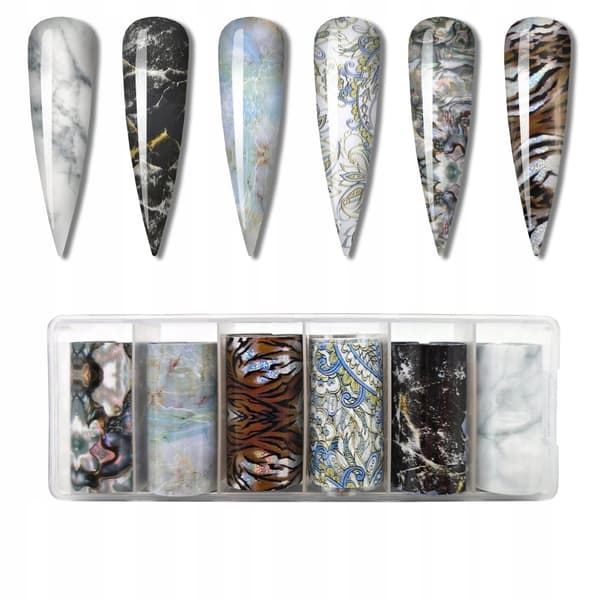 6x Transferfolie 10 cm x 4 cm marmorset