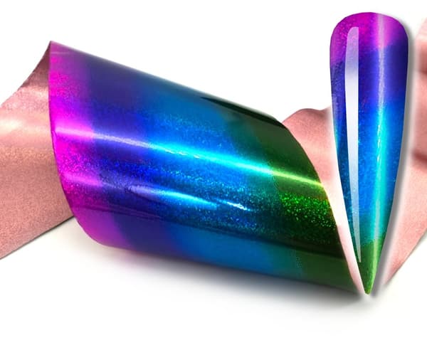 Kynsien siirtofolio 10cm x 4cm Rainbow Holo