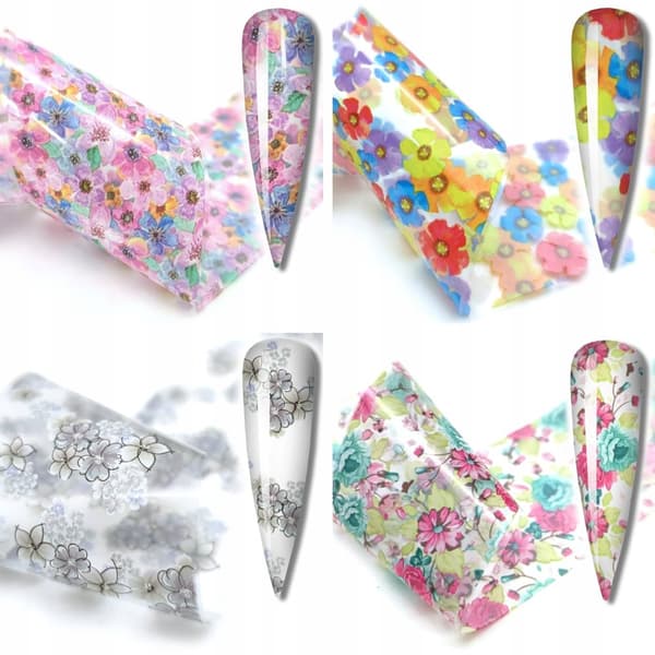 10x Transferfolie 50cmx4cm Sommarblommor Set