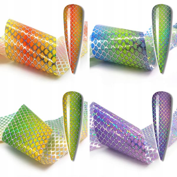 10 kpl siirtofoliota 50 cm x 4 cm merenneito-ombre-setti
