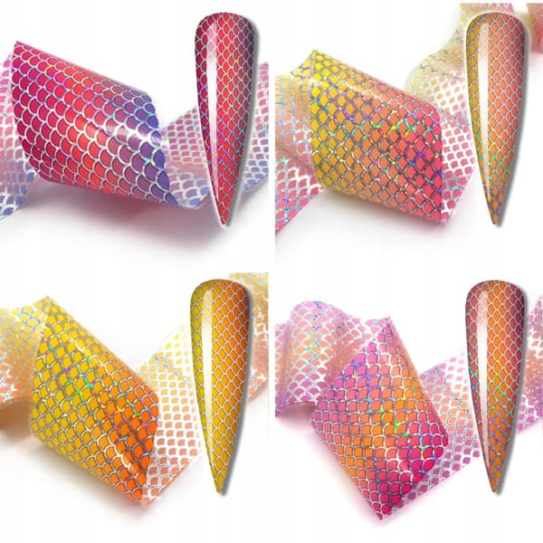 10 kpl siirtofoliota 50 cm x 4 cm merenneito-ombre-setti