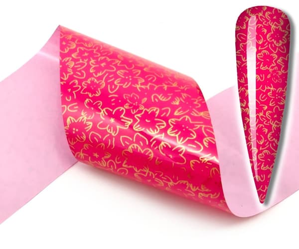 TRANSFERFOIL til negle 10 cm x 4 cm BLOMSTER