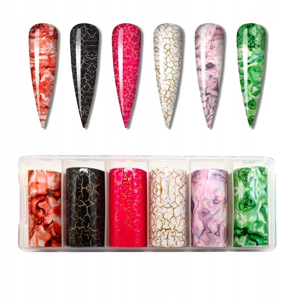 Transferfolie til negle 10 cm x 4 cm marmor